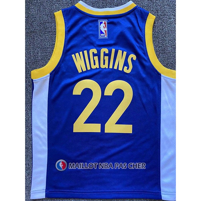 Maillot Enfant Golden State Warriors Andrew Wiggins NO 22 Icon Bleu